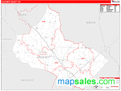 Crockett County, TN Zip Code Wall Map