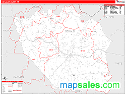 DeKalb County, TN Zip Code Wall Map