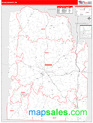 Giles County, TN Zip Code Wall Map