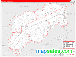 Grainger County, TN Zip Code Wall Map