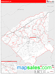 Greene County, TN Zip Code Wall Map