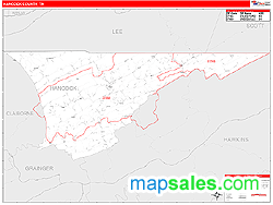 Hancock County, TN Zip Code Wall Map