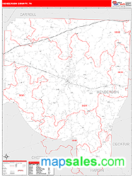 Henderson County, TN Wall Map