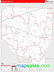 Henderson County, TN Zip Code Wall Map