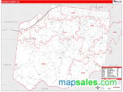 Hickman County, TN Zip Code Wall Map