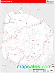 Jackson County, TN Zip Code Wall Map