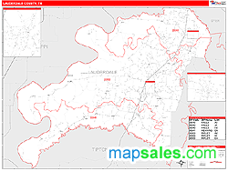 Lauderdale County, TN Zip Code Wall Map