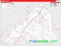 Loudon County, TN Zip Code Wall Map