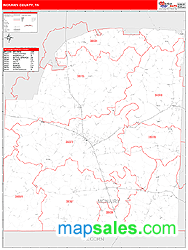 McNairy County, TN Zip Code Wall Map