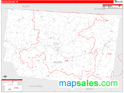 Macon County, TN Zip Code Wall Map