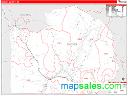 Marion County, TN Zip Code Wall Map