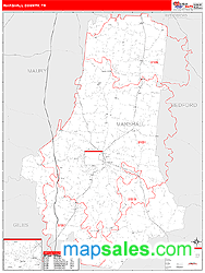 Marshall County, TN Wall Map