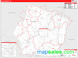 Maury County, TN Zip Code Wall Map