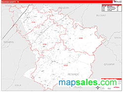 Monroe County, TN Wall Map