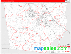 Montgomery County, TN Zip Code Wall Map