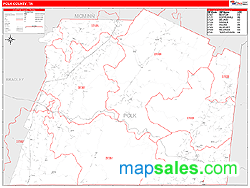 Polk County, TN Zip Code Wall Map