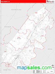 Rhea County, TN Zip Code Wall Map