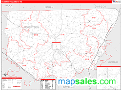 Robertson County, TN Zip Code Wall Map