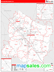 Rutherford County, TN Zip Code Wall Map