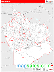 Sevier County, TN Wall Map