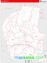 Smith County, TN Zip Code Wall Map