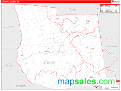 Stewart County, TN Zip Code Wall Map