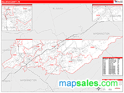 Sullivan County, TN Zip Code Wall Map