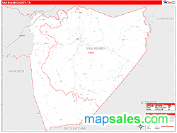 Van Buren County, TN Zip Code Wall Map