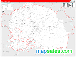 White County, TN Zip Code Wall Map