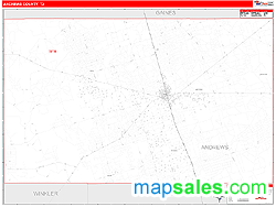 Andrews County, TX Zip Code Wall Map