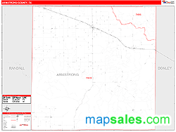 Armstrong County, TX Zip Code Wall Map