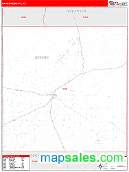 Baylor County, TX Zip Code Wall Map
