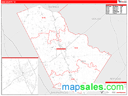 Bee County, TX Zip Code Wall Map