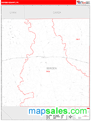 Borden County, TX Zip Code Wall Map