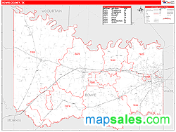 Bowie County, TX Zip Code Wall Map