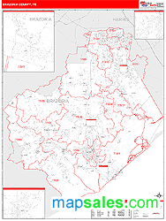 Brazoria County, TX Zip Code Wall Map