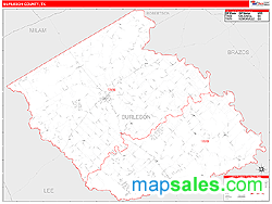 Burleson County, TX Zip Code Wall Map