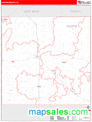 Castro County, TX Zip Code Wall Map
