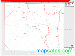 Coke County, TX Zip Code Wall Map