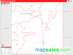 Collingsworth County, TX Zip Code Wall Map