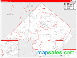 Comal County, TX Zip Code Wall Map