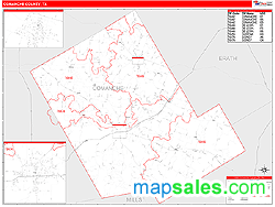 Comanche County, TX Wall Map