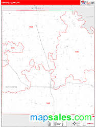 Concho County, TX Zip Code Wall Map