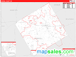 Coryell County, TX Wall Map