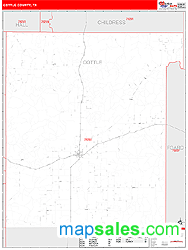 Cottle County, TX Zip Code Wall Map