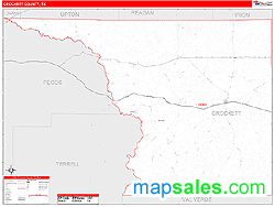 Crockett County, TX Zip Code Wall Map