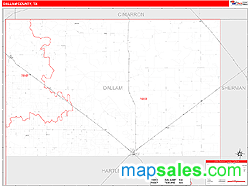 Dallam County, TX Zip Code Wall Map