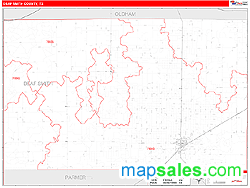 Deaf Smith County, TX Zip Code Wall Map