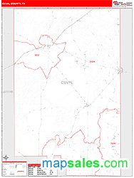 Duval County, TX Zip Code Wall Map