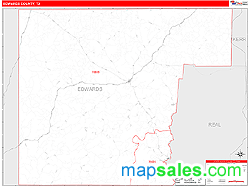 Edwards County, TX Zip Code Wall Map